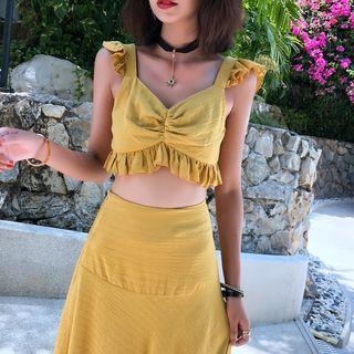 Set: Sleeveless Cropped Top + Maxi Skirt