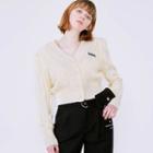 Puff-shoulder Cable-knit Crop Cardigan Ivory - One Size