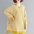 Long-sleeve Striped T-shirt Stripes - Yellow & White - One Size