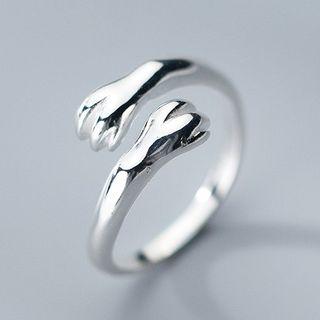 925 Sterling Silver Paw Open Ring Silver - One Size