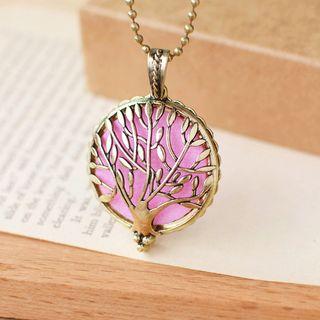 Cutout Tree Aromatherapy Locket Necklace