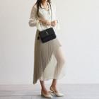 Layered Accordion-pleated Long Skirt