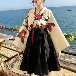 Floral Hanfu Top / A-line Skirt / Maxi Skirt