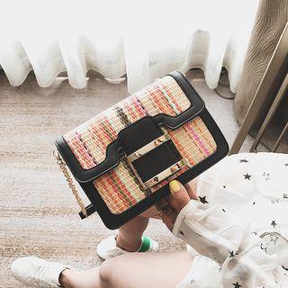 Chain Strap Straw Crossbody Bag