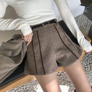 High-waist Piped Shorts