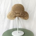 Bow Accent Straw Bucket Hat