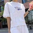 Letter Ribbed-trim T-shirt