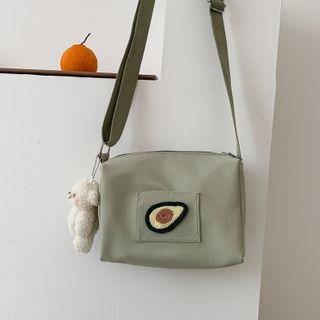 Embroidered Zip Crossbody Bag