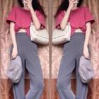 Shot-sleeve Crew Neck T-shirt / Wide Leg Pants / Set