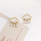 Cloud Rhinestone Fringed Stud Earring / Clip-on Earring