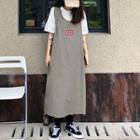 Plain Short-sleeve T-shirt / Numbering Midi A-line Tank Dress