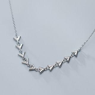 925 Sterling Silver Triangle Pendant Necklace Triangle Pendant Necklace - One Size