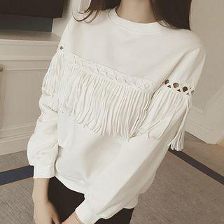 Fringed Trim Pullover