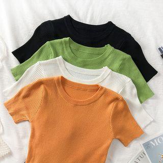 Tie-waist Crop Knit Top