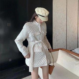 Long-sleeve Plain Padded Jacket