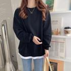 Mock Two Piece Long-sleeve Hoodie