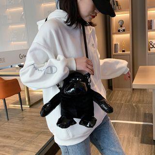 Gorilla Fleece Crossbody Bag Black - One Size