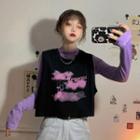 Lettering Sleeveless Top / Long-sleeve Top