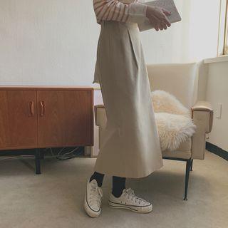 Belted H-line Maxi Skirt