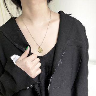 925 Sterling Silver Coin Pendant Necklace Silver & Gold - One Size