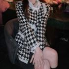 Houndstooth Single Breasted Jacket
