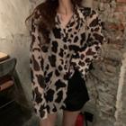 Leopard Print Shirt Leopard - Almond - One Size