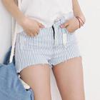Distressed Stripe Shorts