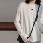 Long-sleeve Moon Embroidery T-shirt