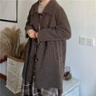 Lapel Fleece Long Coat