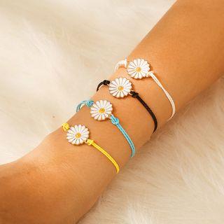 Set Of 4: Alloy Daisy String Bracelet 8053 - One Size