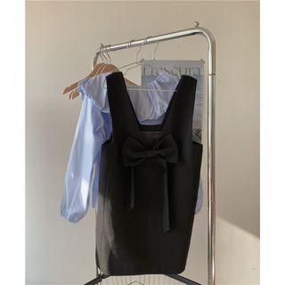 Mini A-line Overall Dress Black - One Size