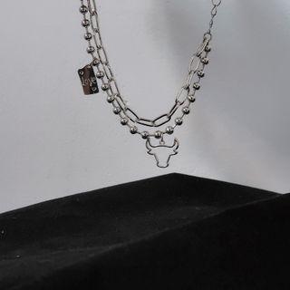 Ox Layered Stainless Steel Bracelet 1 Pc - Silver - One Size