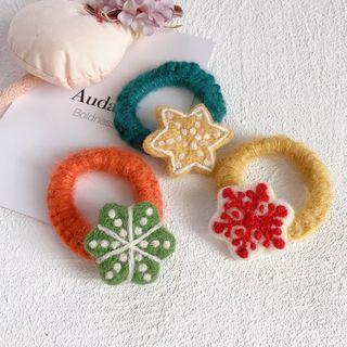 Snow Flake-accent Knit Hair Tie
