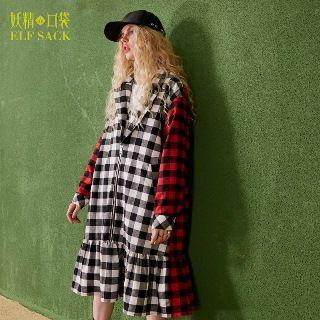 Notched-lapel Zip-accent Check Coat