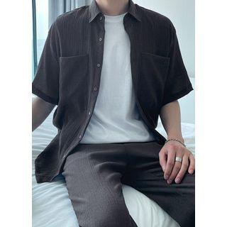 Patch-pocket Textured Shirt