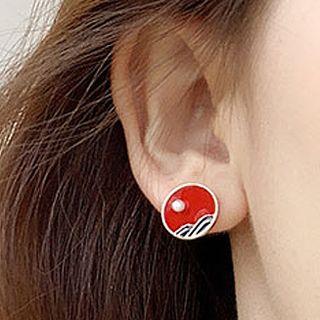Faux Pearl Alloy Disc Earring 1 Pair - Faux Pearl Alloy Disc Earring - One Size