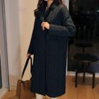 Hood-layered Long Padded Coat