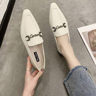 Pointy Chain Strap Loafers