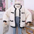 Loose-fit Fleece Jacket White - One Size