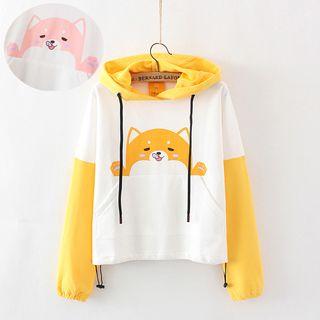 Animal Panel Long-sleeve Hoodie