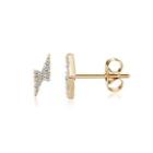 Fashion Simple Plated Gold Lightning Cubic Zircon Stud Earrings Golden - One Size