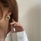 Alloy Hoop Dangle Earring 1 Pair - Matte Gold - One Size