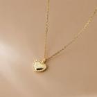Heart Pendant Sterling Silver Necklace Gold - One Size