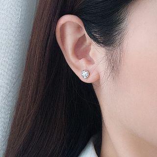 Sterling Silver Round Stud Earring 1 Pair - Stud Earrings - Silver - One Size