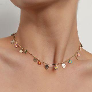 Skull & Flower Glaze Choker