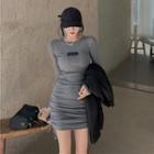 Side-drawcord Slim Fit Mini-dress