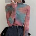 Turtleneck Long-sleeve T-shirt As Shown In Figure - One Size