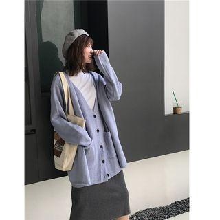 Mock Two-piece V-neck Cardigan