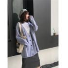 Mock Two-piece V-neck Cardigan