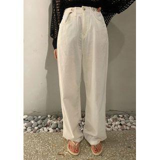 Zip-fly Baggy-fit Cotton Pants